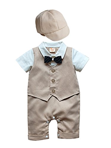 AvaCostume Baby Boys Romper Vest Bowtie Bodysuit