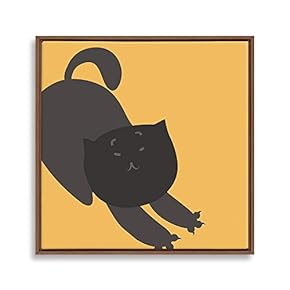 Framed Canvas Wall Art for Living Room, Bedroom Cute Cartoon Cats Canvas Prints for Home Decoration Ready to Hanging - 16x16 inches