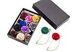 Unibuy Men's Handcraft lapel Flower Boutonniere Pin With Gift Box