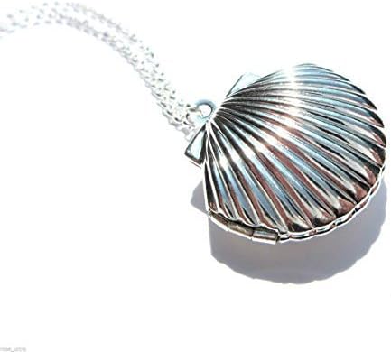 Sea Shell Locket, Mermaid Necklace, Beach Locket, Silver Plated Brass, Little Shell Locket, Nautical Jewelry