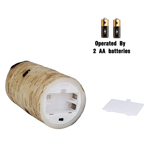 Nancia Led-kaarsen, vlamloze kaarsverlichting, berkenstammen, design echte waskaars, batterijkaarsen (verpakking van 3… - Afbeelding 8