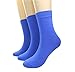 Timntts Women's Candy Color Comfort Cotton Knitted Crew Sock 3 Pairs Free Size (Royal Blue/ 3 pack)