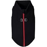Gooby - Zip Up Fleece Vest, Fleece Jacket Sweater with Zipper Closure and Leash Ring, Black, Medium