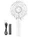 EasyAcc Handheld Fans [2x Crossbody Straps/2xDIY Stickers] for Portable Fan and Phones -Up to 10H Rechargeable Foldable Hand Desktop Fan for Home and Travel - White