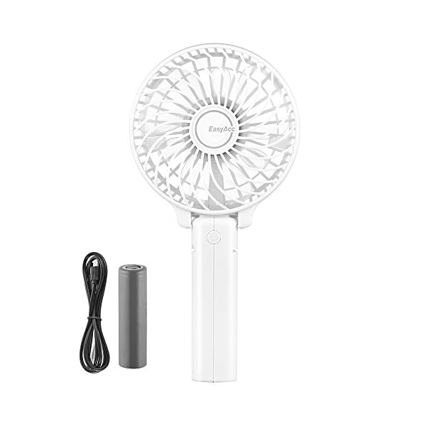 EasyAcc Handheld Electric Fans Mini Portable Outdoor Fan with Rechargeable 2600 mAh Foldable Handle Desktop for Home and…