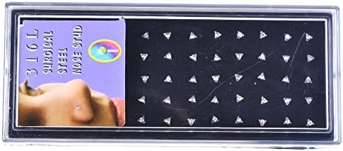 YanTuj Women's 18G 60pcs Stainless Steel Nose Studs Rings Pins Bar Piercing