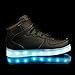 AFFINEST High Top USB Charging Light Up Shoes LED Shoes Flashing Fashion Sneakers For Kids Boots(Big Kid US6/EU39, Black)