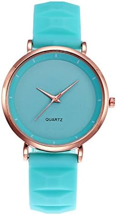 Vansvar Fashion Women Brief Dial Watches Mintgreen Comfortable Strap Waterproof WristWatch for Lady