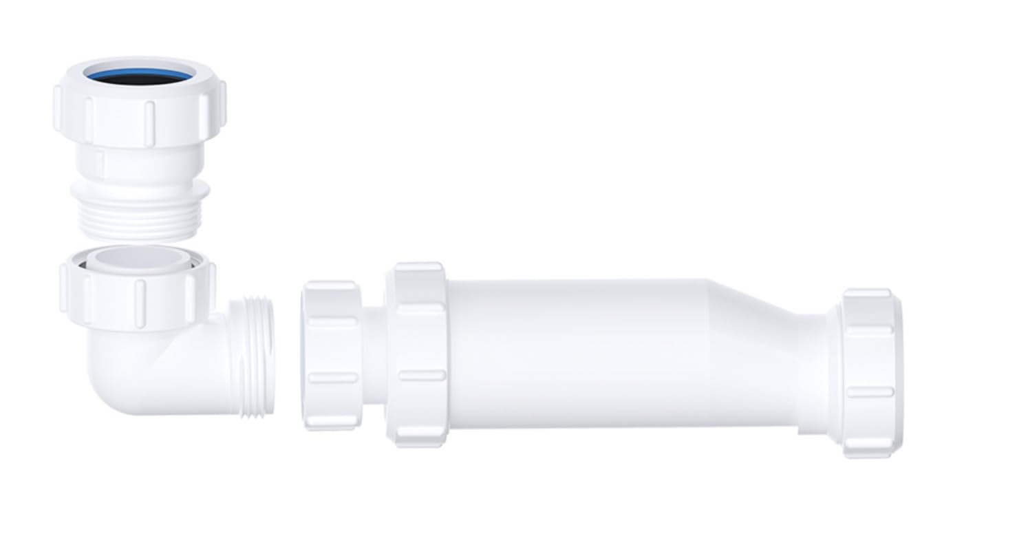 PlumbEZ Multi-Orientation 1-1/2" Self-Closing Basin Waste Trap 40mm - Space Saver Sink Waste Kit, Bathroom Sink Waste, Waterless Sink Trap with Vertical or Horizontal Basin Trap Capability