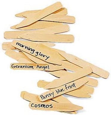 Gardener's Supply Company 4" Wooden Plant Markers - Set of 24 | for Garden Vegetable & Fruit Labeling and Organizing
