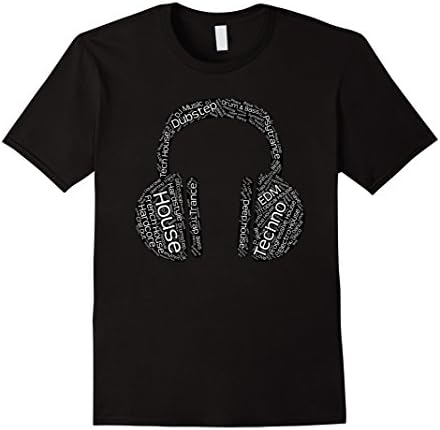 Men's Dark Headphones Electronic Dance T-Shirt 2XL Black