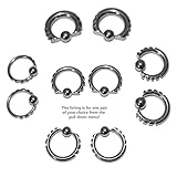Pair of Steel Cut Captive Bead CBR Ring Earrings 14G Thru 6 Gauge