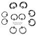 Pair of Steel Cut Captive Bead CBR Ring Earrings 14G Thru 6 Gauge