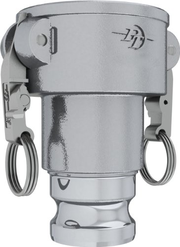 PT Coupling CXA Short STA-Lok 2 Series Aluminum Cam and Groove Hose Fitting, Reducer, Stainless Steel 316 (SLS) Cam Arms, 4" Coupler x 6" Adapter