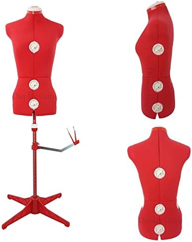 Pentrum Adjustable Rose Red Tailor Dummies Tailors Dummy Female Dressmakers Mannequin UK Size 14-22