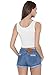 MsBasic Womens Basic Sleeveless Short Fitness Cami Crop Tank Top (X-Small, White)