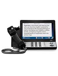 Teléfono grande Hamilton® CapTel® 2400i con pantalla táctil de subtítulos con amplificación de 40 dB, incluye paño para pantalla de microfibra de repuesto Liberty Health