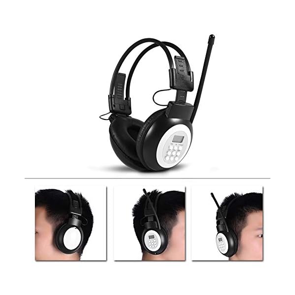 Wireless-Headphone-Over-head-Stretchable-Noise-Cancelling-Earphones-Dual-Track-Convert-Stereo-Headphone-Foldable-HiFi-Headset-FM-Radio-with-LCD Tgoon wireless headphone, Over-head Noise Cancelling Headphones Strong and Sturdy Abs Better Sound Quality (Black)