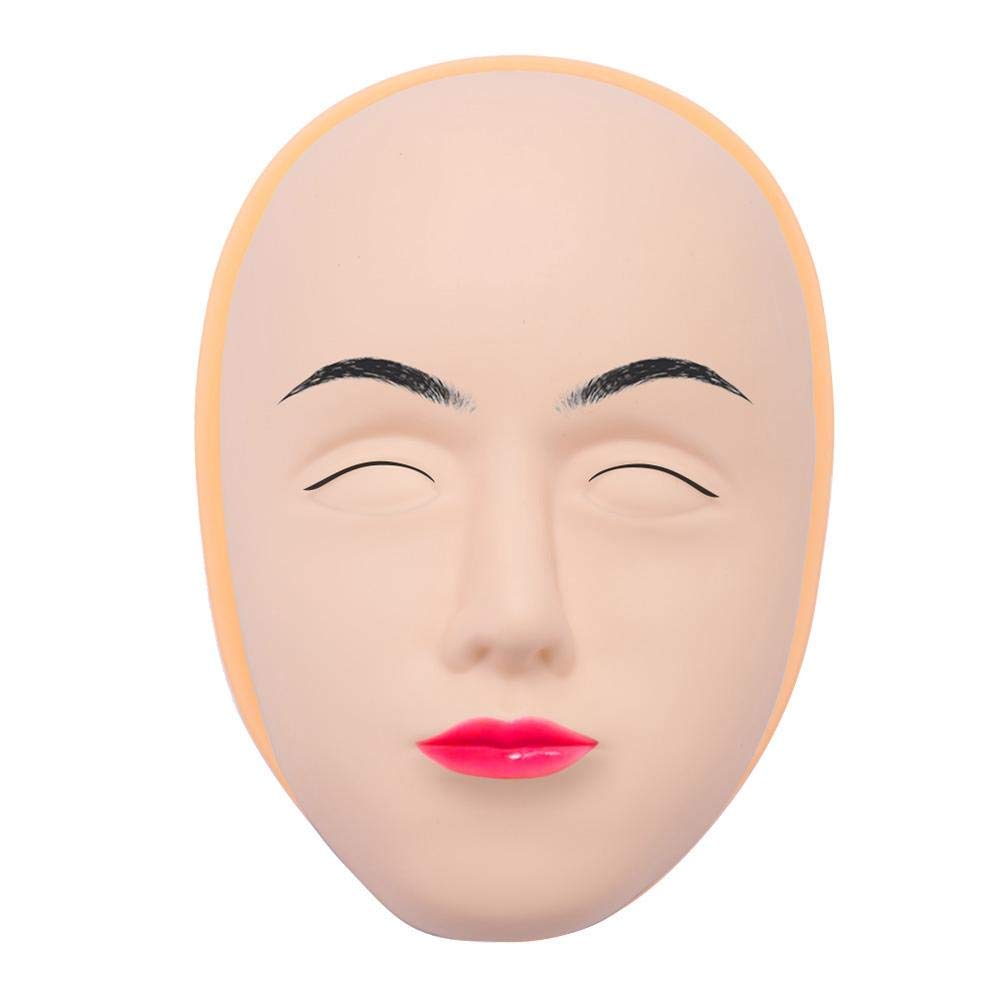 Tattoo Practice Skin Head, 5D Eyebrow Eyeline Lips Model for Professional Microblading Permanent Makeup Mannequin Training Head Face For Beginners(01#)