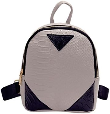 Stylish PU Leather Splicing Color Mini Backpack Travel Shoulder Bag With Adjustable Shoulder Strap for Women Teen