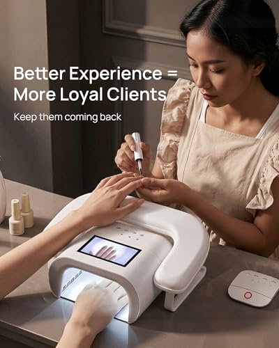 Lámpara de Uñas LED UV con IA O NAIL - Smart Precision Scan Reduce Exposición UV, Secador para Uñas de Gel con 109 LEDs Pantalla HD, Luz de Curado Rápida Profesional PRO MAX (Batería No Incluida)