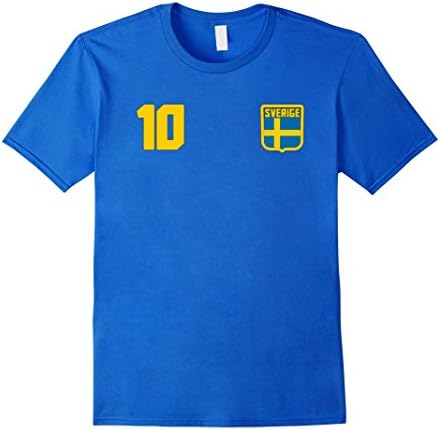 Mens SWEDEN T-shirt Swedish Sverige Tee Retro Soccer Football Small Royal Blue