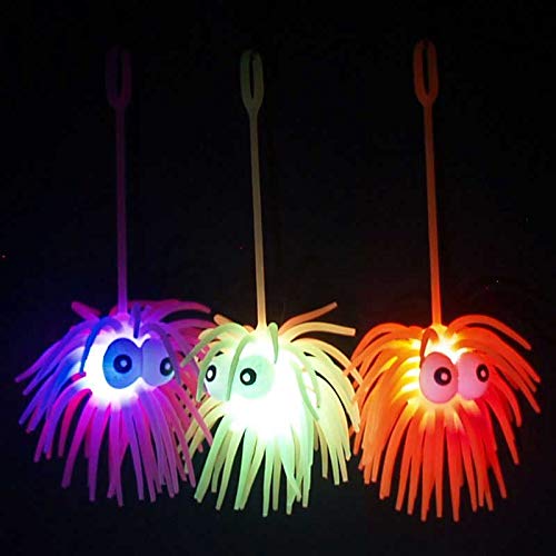 6-Pack of Flashing Panda Multi-Color LED Flashing Puffer Yo-Yo Tentacle Creatures, Assorted Colors