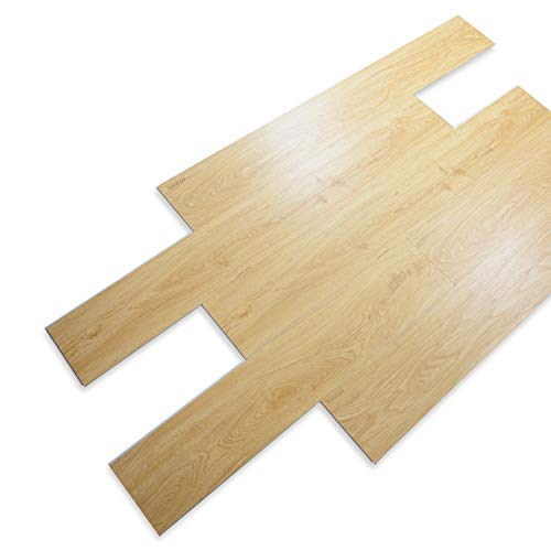 Nisorpa 8 PCS Vinyl Wood Plank Flooring Tiles, 48 x 7 inch Interlocking