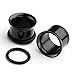 JOVIVI 6pc Mix-color Gauges Set Stainless steel Single Flared Ear Tunnels Plugs Stretcher Jewelry