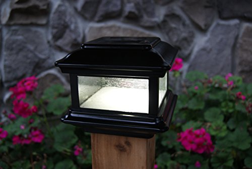 Classy Caps SL088 4X4 Black Aluminum Colonial Solar Post Cap, 4" x 4",
