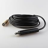 HIGHOT 5M 16FT Mini USB 2.0 Waterproof Endoscope Borescope Flexible Inspection Copper Tube Pipe Head Camera with 4 LED Lights