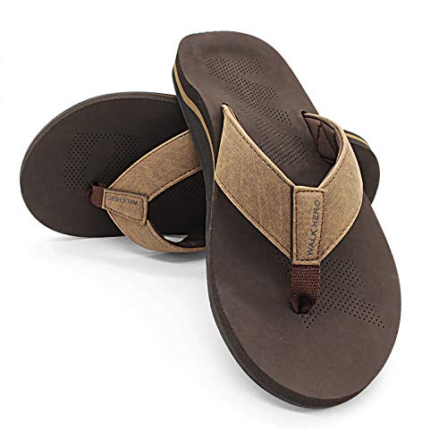 Men Sandals Flip Flop with Orthotic Arch Support Athletic Slide Sandals for Men with Soft