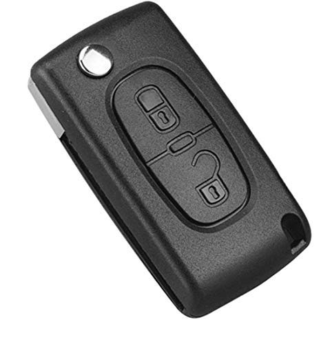 Kelay Car Remote Key Fob Shell Case Compatible for Citroen C2 C3 C4 C5 C6 C8, Peugeot 107 207 307 307S 308 407 607, 2 Buttons(NO Battery Holder)