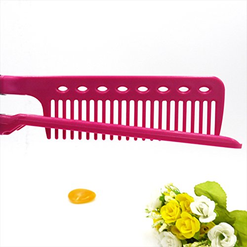 Happy Hours - Portable Vogue V Type Hair Straightener Comb / DIY Salon Hairdressing Styling Tool / Mini Hair Brush for Adults and Kids