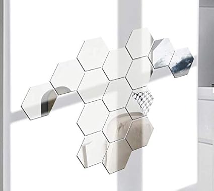 Hexagon Spiegel Muurstickers Hitopin Zilveren Spiegel Art Diy Home Decoratieve 3d Zeshoekige Plastic Spiegel Stropdassen Spiegel Decor Poster Zelfklevende Stickers Decal Voor Home Decor 16 Stuks Amazon Nl