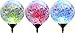 Moonrays 91251 LED Solar Path Lights In Glass Ball Design With Color Changing Feature, Weatherproof, 100,000 Hours of Use, Energy Saving, Solar Powered, Durable Crystal Glass, 3-pc Pack