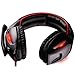 Sades SA902 7.1 Channel Virtual USB Surround Stereo Wired PC Gaming Headset Over Ear Headphones with Mic Revolution Volume Control Noise Canceling LED Light (Black/Red)thumb 2