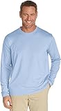 Coolibar UPF 50+ Men's Long Sleeve T-shirt - Sun Protective (Large - Vintage Blue)