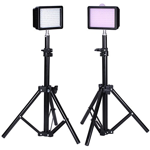 BestlightÂ® Photography 160 LED Studio Lighting Kit, including (2)Ultra High Power 160 LED Video Light Panel Digital Camera DSLR Camcorder LED Video Light (2)32"/80cm Tall Photography Mini Light Stand