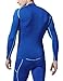 TSLA CLSX Men's UPF 50+ Long Sleeve Compression Shirts, Athletic Workout Shirt, Water Sports Rash Guard, Zero Top Blue, Large