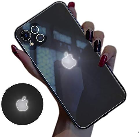 JUZIWEI iPhone XR Becomes The iPhone 11 case, Glowing Case Glowing Light Up Logo Case Illuminate Cover Tempered Glass Back Cover Protective Case for iPhone XR
