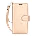 FYY Luxury PU Leather Wallet Case for Samsung Galaxy S7 Edge, [Kickstand Feature] Flip Phone Case Protective Cover with [Card Holder] [Wrist Strap] for Samsung Galaxy S7 Edge Gold