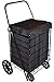 MOD Complete MDC77038L Portable Flat Folding Shopping Cart with Liner, Black 200lb Capacity