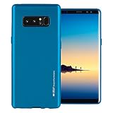 Galaxy Note 8 Case with Free Screen Protector, [Shockproof] GOOSPERY i-Jelly TPU Case [Thin and Slim] Flexible Bumper Cover for Samsung GalaxyNote8 - Metallic Blue, NT8-IJEL/SP-BLU