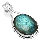 JEWELOPORIUM Genuine Gray Labradorite 925 Silver