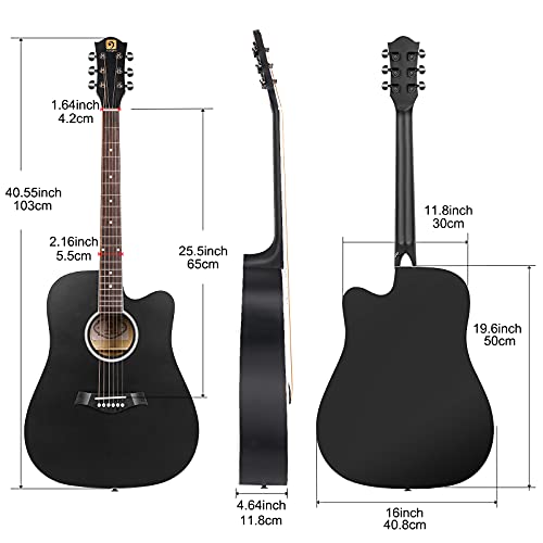 Vangoa Acoustic Guitar, 41 Inch Cutaway Acoustic Guitar for Beginners Adults Acustica Guitarra