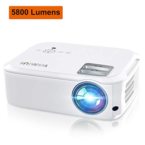 Projector, WiMiUS P21 5800 Lumens Video Projector Native 1080P LED Projector Support 4K Zoom 300″ Display 100,000H Lamp Compatible with Fire TV Stick Laptop Phone Xbox PS4 Power Point Presentation