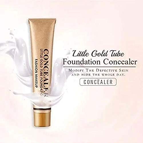 Little Gold Tube Foundation Concealer, Perfect Coverage Concealer, Waterproof Hypoallergenic Foundation, Acne Foundation Beauty, Skin Face Cover of Blemish Problem, Whelk, Spots, Tattoos(2PCS)