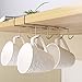 Fashionclubs Mug Holder Under Cabinet, Metal Coffee Cup Holder Mug Hanger with 8 Hooks, Mug Organizer for Cabinet Shelf Storage Display Rack for Kitchen Coffee Bar, Fit for 0.8inch Thickness or Less
