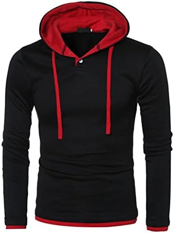 Kstare Men's Long Sleeve Hoodie Warm Hooded Coat Jacket Outwear Sweatshirt Pullover Sweater Sport Shirt T-shirts Hoodie Tops (XL, Red)